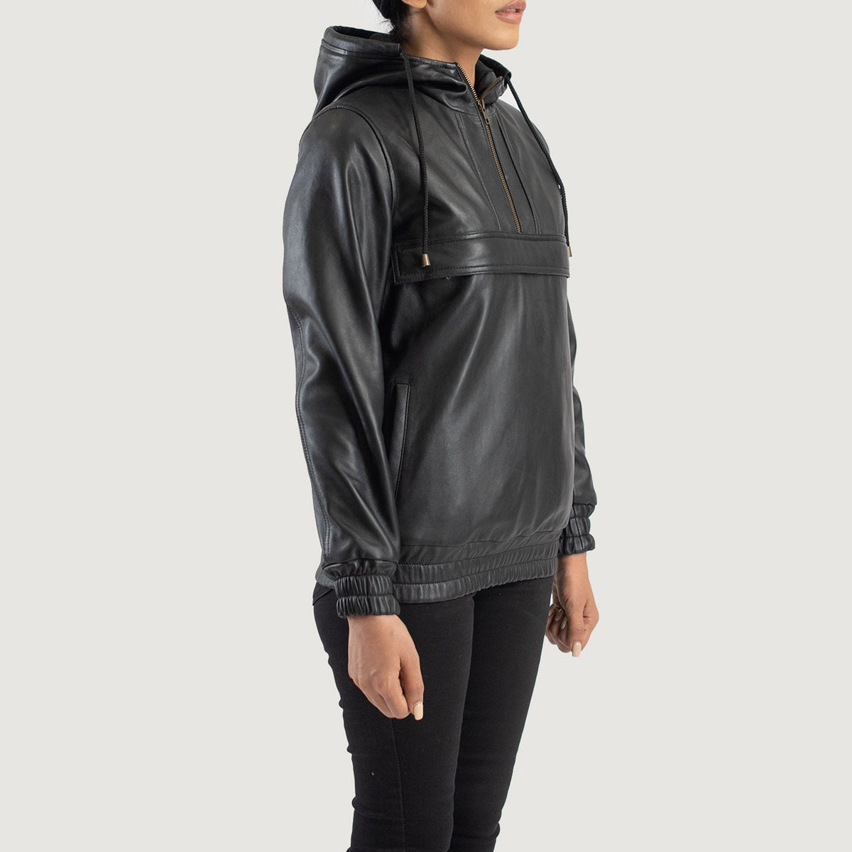 Zest Hooded Pullover Leren Jas voor Dames – alternate product view 2