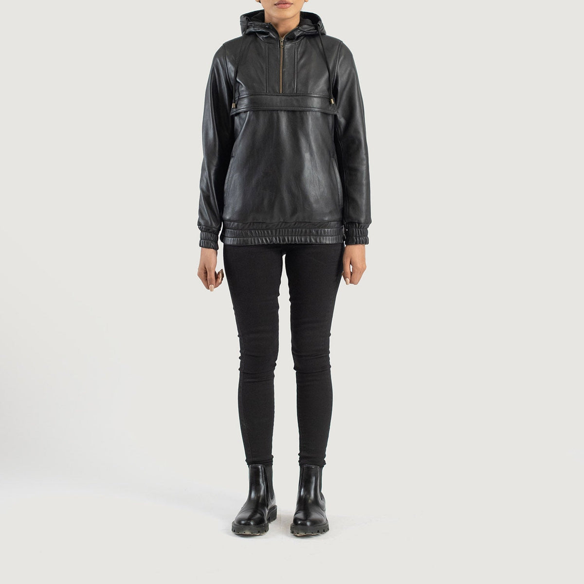 Zest Hooded Pullover Leren Jas voor Dames – alternate product view 3