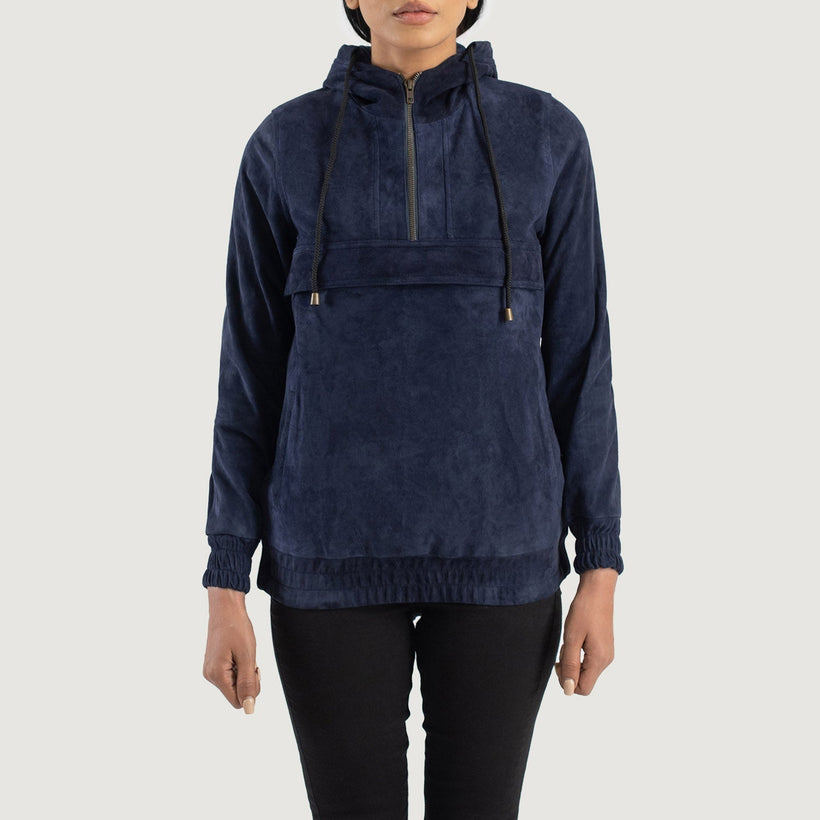Zest Hooded Pullover Leren Jas voor Dames