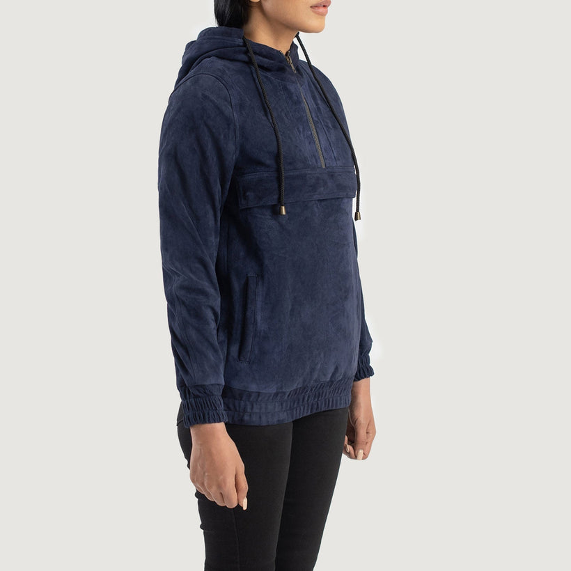 Zest Hooded Pullover Leren Jas voor Dames