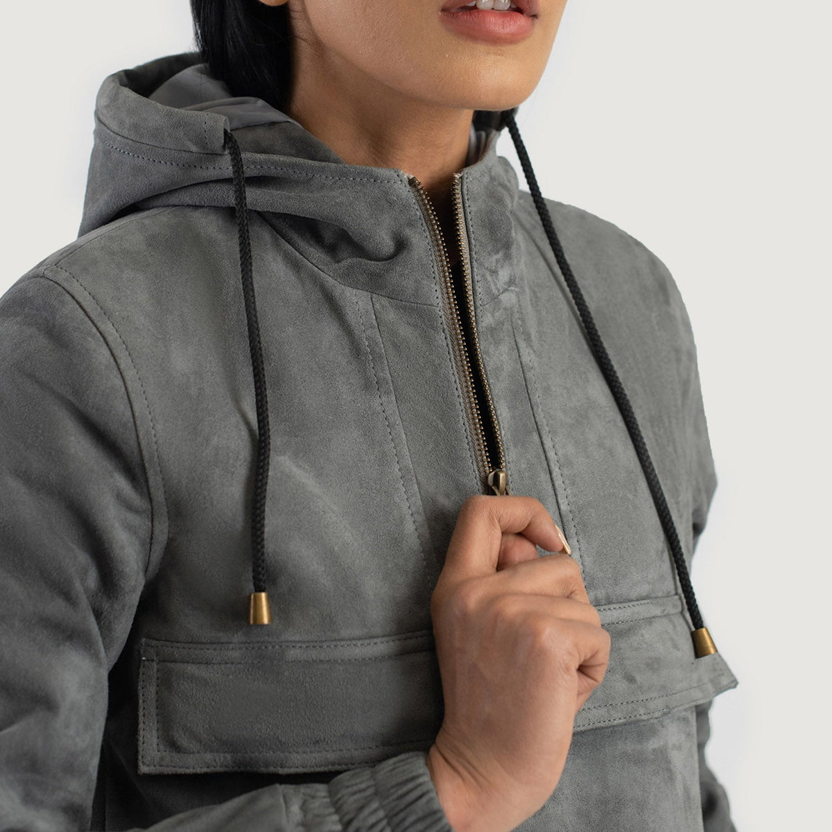 Zest Hooded Pullover Leren Jas voor Dames – alternate product view 4
